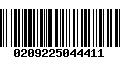 Código de Barras 0209225044411