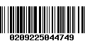 Código de Barras 0209225044749