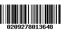 Código de Barras 0209278013648
