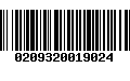 Código de Barras 0209320019024