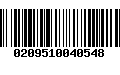 Código de Barras 0209510040548