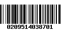 Código de Barras 0209514038701