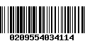 Código de Barras 0209554034114