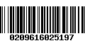 Código de Barras 0209616025197