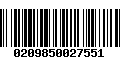 Código de Barras 0209850027551