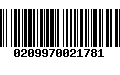 Código de Barras 0209970021781