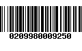 Código de Barras 0209980009250