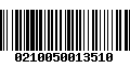 Código de Barras 0210050013510