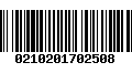 Código de Barras 0210201702508