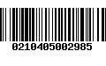 Código de Barras 0210405002985