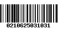 Código de Barras 0210625031031