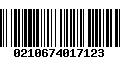 Código de Barras 0210674017123