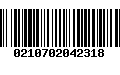 Código de Barras 0210702042318