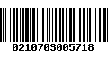 Código de Barras 0210703005718