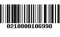 Código de Barras 0210800106998