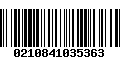 Código de Barras 0210841035363