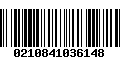 Código de Barras 0210841036148