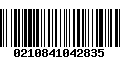 Código de Barras 0210841042835