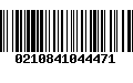 Código de Barras 0210841044471