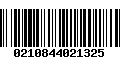 Código de Barras 0210844021325