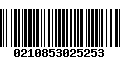 Código de Barras 0210853025253