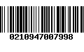 Código de Barras 0210947007998