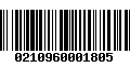 Código de Barras 0210960001805