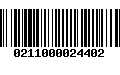 Código de Barras 0211000024402