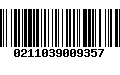 Código de Barras 0211039009357