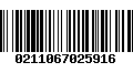 Código de Barras 0211067025916