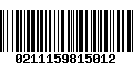 Código de Barras 0211159815012