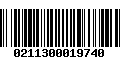 Código de Barras 0211300019740