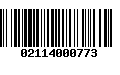 Código de Barras 02114000773