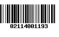 Código de Barras 02114001193