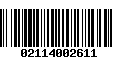 Código de Barras 02114002611