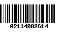 Código de Barras 02114002614