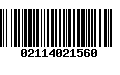 Código de Barras 02114021560