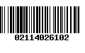 Código de Barras 02114026102