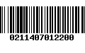 Código de Barras 0211407012200