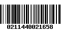 Código de Barras 0211440021658