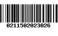 Código de Barras 0211502023026