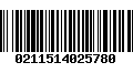 Código de Barras 0211514025780