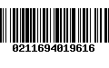 Código de Barras 0211694019616