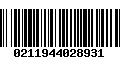 Código de Barras 0211944028931