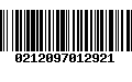 Código de Barras 0212097012921