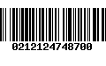 Código de Barras 0212124748700