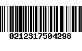 Código de Barras 0212317504298