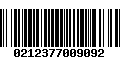 Código de Barras 0212377009092