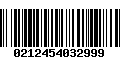 Código de Barras 0212454032999
