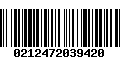 Código de Barras 0212472039420